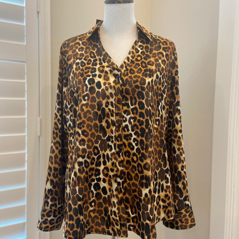 Express Leopard Print Blouse NWT